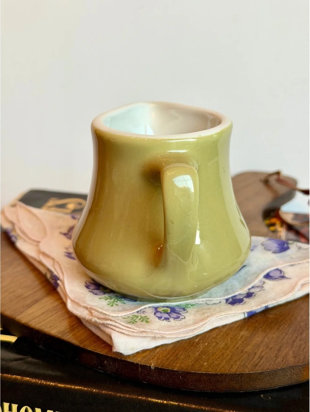Vintage Homer Laughlin HLC Avocado Green Creamer Restaurant Ware Pitcher